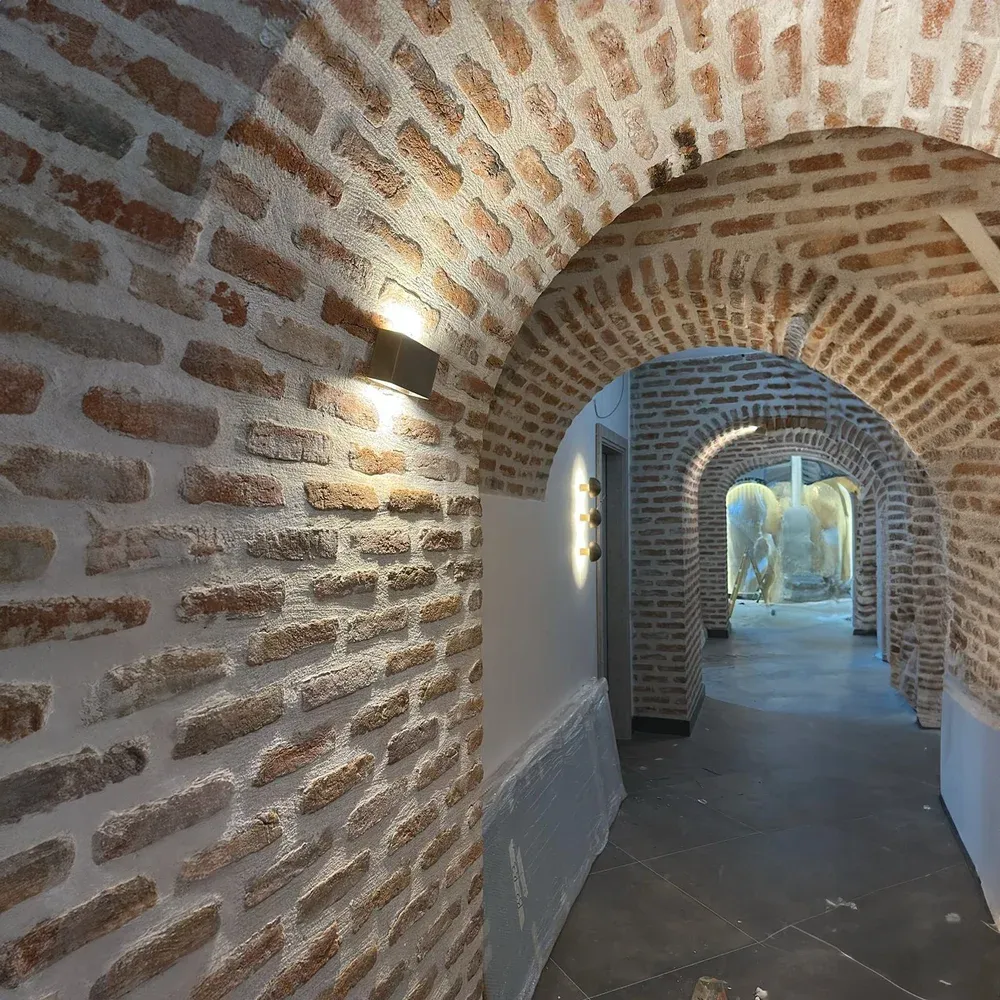 Vaulted Corridor Brick Finish